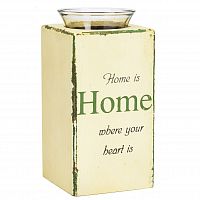 подсвечник деревянный бежевый со стеклом дом там, где сердце provence white, 18 см в Воронеже