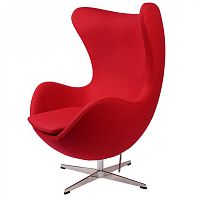 кресло arne jacobsen style egg chair красная шерсть в Воронеже