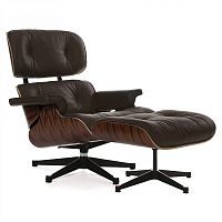 кресло eames style lounge chair палисандр коричневое в Воронеже