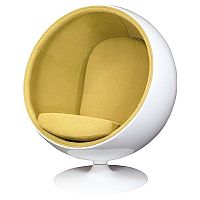 кресло eero ball chair бело-горчичное в Воронеже