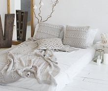 комплект плед с косами (180*220) и 2 наволочки (50*50) лён в Воронеже