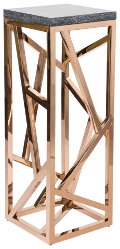 консоль geometric высокая 40x40x110 золото, серая столешница в Воронеже