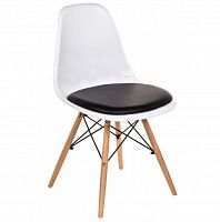 стул деревянный pc-011 белый / черный (eames style) в Воронеже