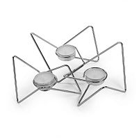 набор подсвечников серебряных металлических для чайных свечей tri-angular loop, 7 см, 3 штуки в Воронеже