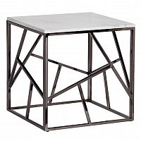 стол журнальный black chrome cube 55*55*56 см хром, белый в Воронеже