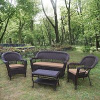 плетеный диван с креслами и столиком для отдыха на 4 персоны jilos в Воронеже