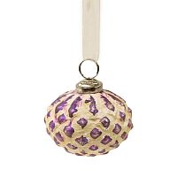шар новогодний фиолетовый со снежным декором snow ball, 8х7х7 см в Воронеже