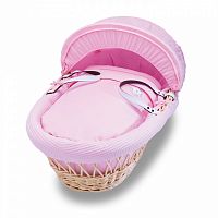 колыбель-переноска gift wicker moses basket натуральная, розовое белье в Воронеже