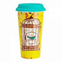 термостакан с силиконовой крышкой bird in cage в Воронеже